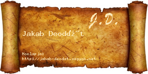 Jakab Deodát névjegykártya