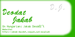 deodat jakab business card